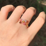 Natural Tourmaline Ring Adjustable Female Ring Jewelry for Women Gift