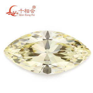 10pcs MN Yellowish Marquise Shape Cubic Zirconia Loose CZ Stone