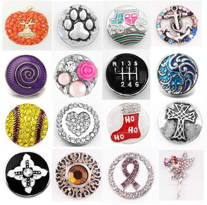 Crystal Christmas Fairy Snap Button DIY Bracelet 20mm