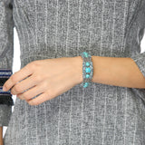 Boho Turquoise Bracelet with Zircon Pendant