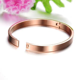 Women's Retro Cross Bangle Titanium Steel Cufflinks Jewelry Rose Plated Bracelet