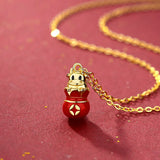 925 Silver Plated Cow Necklace Vintage Zodiac Pendant