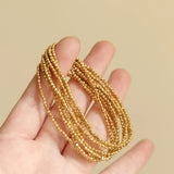 18K Plated Disco Ball Bracelet 2mm Bead Stacking Jewelry