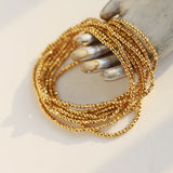 18K Plated Disco Ball Bracelet 2mm Bead Stacking Jewelry