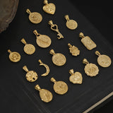 Elizabeth Coin Charm Owl Moon Key Pendant Stainless Steel Plated