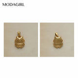 Elizabeth Coin Charm Owl Moon Key Pendant Stainless Steel Plated