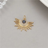 Plated Sun Charm with Zircons DIY Jewelry Making Material