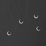 Invisible Necklace with Mother of Pearl Crescent Moon Charm