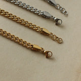Stainless Steel Silver Cuban Link Bracelet Streetwear Unisex Jewelry
