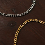 Stainless Steel Silver Cuban Link Bracelet Streetwear Unisex Jewelry