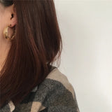 Wide Textured Plated Hoop Earrings