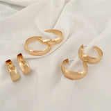 Wide Textured Plated Hoop Earrings