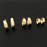 Wide Textured Plated Hoop Earrings