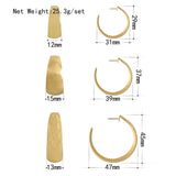 Wide Textured Plated Hoop Earrings