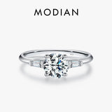 1.0CT D Lab Diamond Round Moissanite Ring Sterling Silver Wedding Band