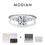 1.0CT D Lab Diamond Round Moissanite Ring Sterling Silver Wedding Band