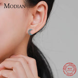925 Silver Moon Vintage Stud Earrings Turquoise Jewelry