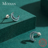 925 Silver Moon Vintage Stud Earrings Turquoise Jewelry