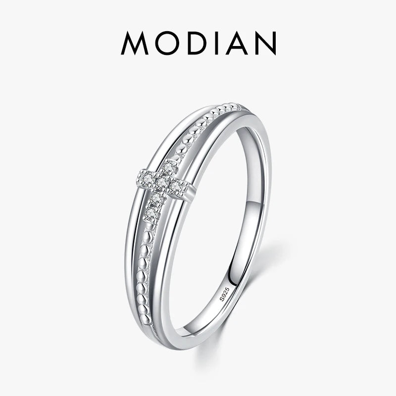 925 Sterling Silver Faith Cross Ring Women 5 6 7 8 9 Wedding Engagement Jewelry