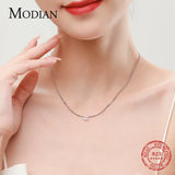 925 Silver Cuba Necklace Pendant Clear CZ Wedding Fine Jewelry