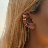 925 Sterling Silver Ear Cuff Punk Clip Earrings
