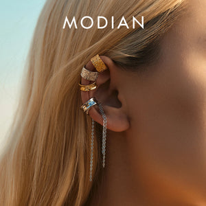 925 Sterling Silver Ear Cuff Punk Clip Earrings