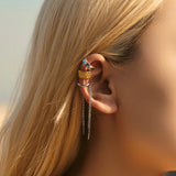 925 Sterling Silver Ear Cuff Punk Clip Earrings