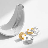 925 Sterling Silver Ear Cuff Punk Clip Earrings
