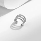 Zirconia Ear Cuff 925 Silver Clip Earrings Women Girls Fine Jewelry