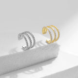 Zirconia Ear Cuff 925 Silver Clip Earrings Women Girls Fine Jewelry
