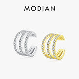 Zirconia Ear Cuff 925 Silver Clip Earrings Women Girls Fine Jewelry