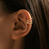 Zirconia Ear Cuff 925 Silver Clip Earrings Women Girls Fine Jewelry