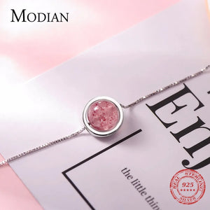 2.0ct Natural Crystal Strawberry Pendant Necklace