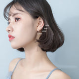 925 Sterling Silver Tiny Bead Circle Earrings for Women