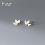 925 Silver Crown Zirconia Stud Earrings 14K Party Jewelry For Women