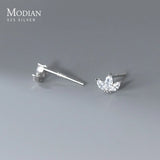 925 Silver Crown Zirconia Stud Earrings 14K Party Jewelry For Women
