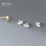 925 Silver Crown Zirconia Stud Earrings 14K Party Jewelry For Women