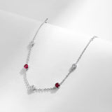 925 Silver Red Zirconia Adjustable Bracelet for Women