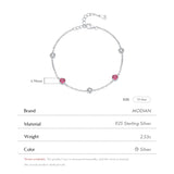 925 Silver Red Zirconia Adjustable Bracelet for Women