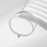 925 Silver Beads Bracelets Charm Hearts Stackable Fine Jewelry For Women