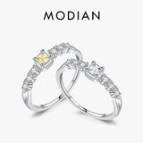 925 Silver Sugar Finger Ring Yellow Clear CZ Fine Jewelry