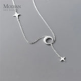925 Silver Moon Pendant Necklace Star Choker