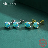 925 Silver Opal Stud Earrings for Women Fine Jewelry