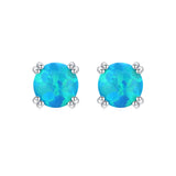 925 Silver Opal Stud Earrings for Women Fine Jewelry