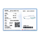 925 Silver Green Leaf Zirconia Link Chain Bracelet For Women