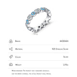 Sterling Silver Heart To Heart Punk Eyes Stackable Finger Rings