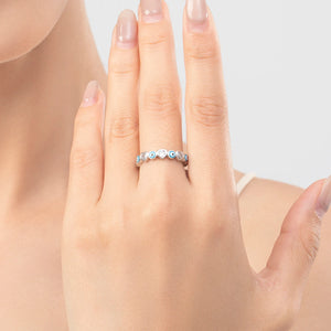 Sterling Silver Heart To Heart Punk Eyes Stackable Finger Rings