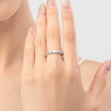 Sterling Silver Heart To Heart Punk Eyes Stackable Finger Rings