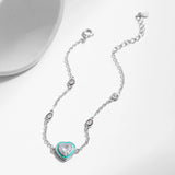925 Silver CZ Green Enamel Bracelet Romantic Jewelry