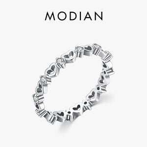 925 Silver Heat to Heart Stackable Ring Romantic Women's Ring